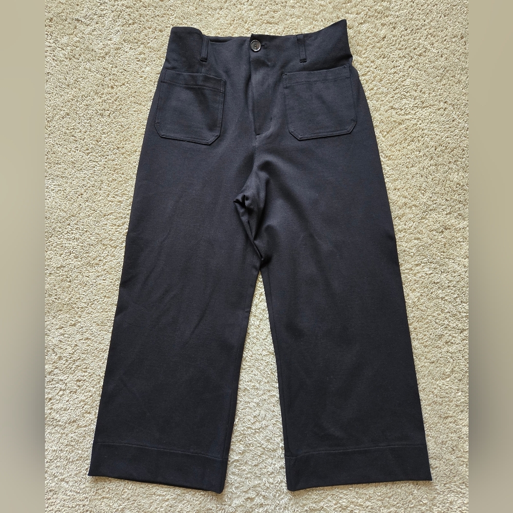 Lauren Conrad Wide Leg Pants Black Ponte Stretch Womens 14